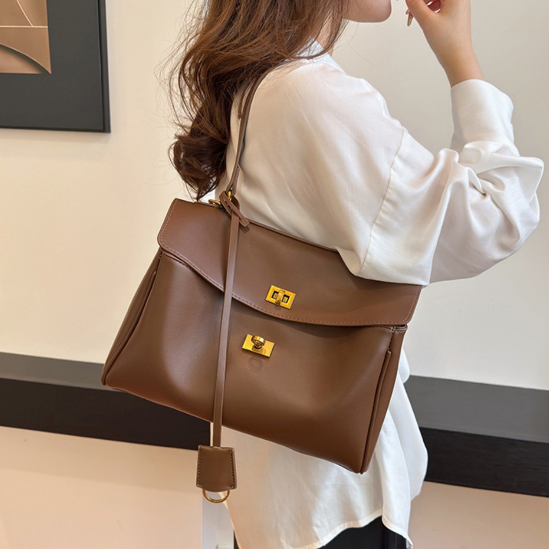 Women Hand Bags For Office - กระเป๋าหนังนุ่มสไตล์เกาหลี ดีไซน์เรียบหรู สำหรับผู้หญิง สายสะพายข้างถอดได้ ความจุเยอะ เหมาะสำหรับใช้ในสำนักงานและชีวิตประจำวัน
